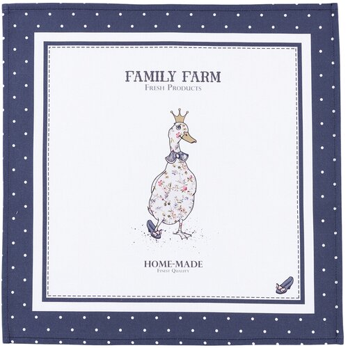 Салфетка family farm ,40х40см, 100 проц хлопок, белый, твил, Santalino (176656)