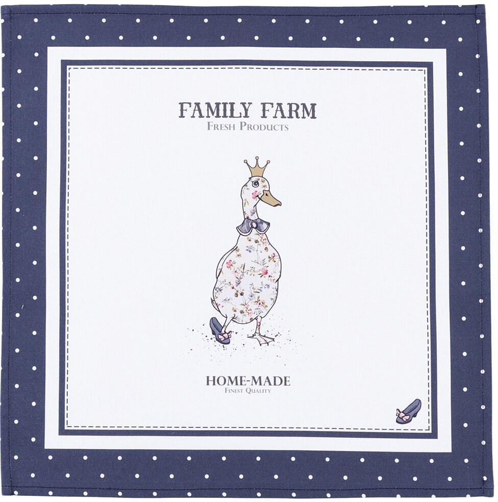 Салфетка family farm ,40х40см, 100 проц хлопок, белый, твил, Santalino (176656)
