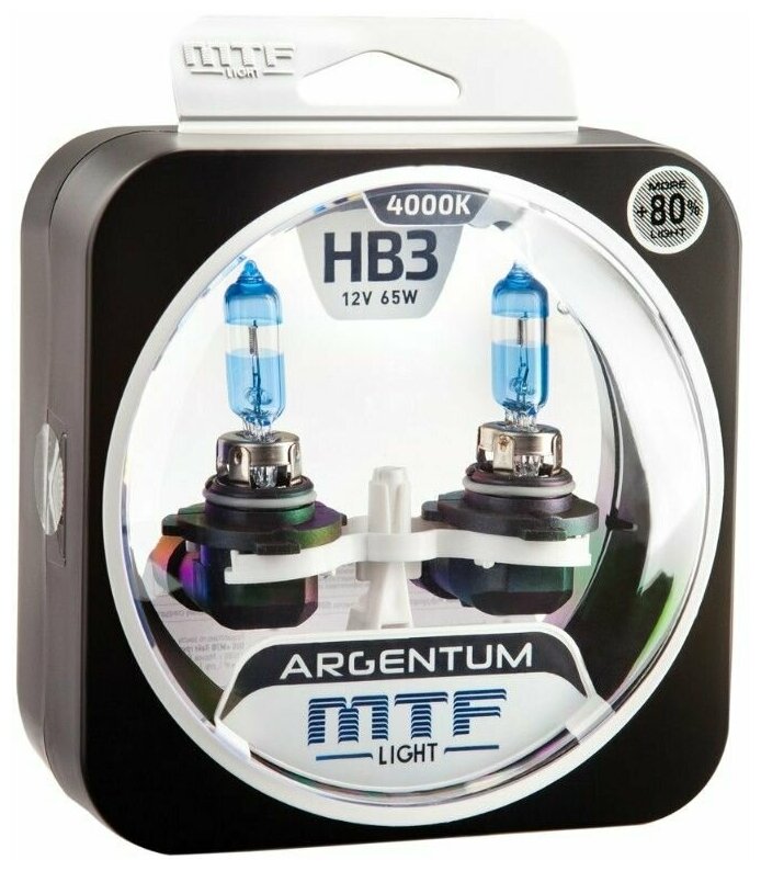 Автолампы HB3(9005) - Галогенные лампы MTF Light серия ARGENTUM +80% 4000K