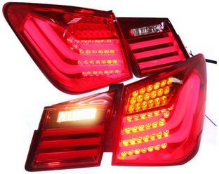 Задние фонари Шевроле Круз 2009-2015 модель №-1, комплект: Л+П, в стиле БМВ, красные, арт:MF-TL-000337