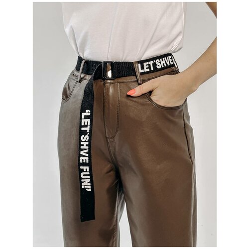 фото Брюки бананы bun, размер 46, коричневый