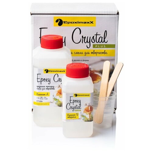 фото Ювелирная прозрачная смола epoximaxx epoxy crystal plus, 115 г набор 1+1