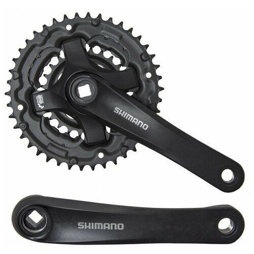 Система шатунов SHIMANO TY501, 175мм, 3x6/7/8 передач, квадрат SQR, 42/34/24T, без защиты, черный