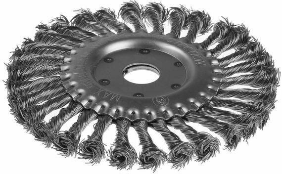 Щетка металлическая для УШМ, крученая проволока, плоская, посадка 22 мм, 175 мм