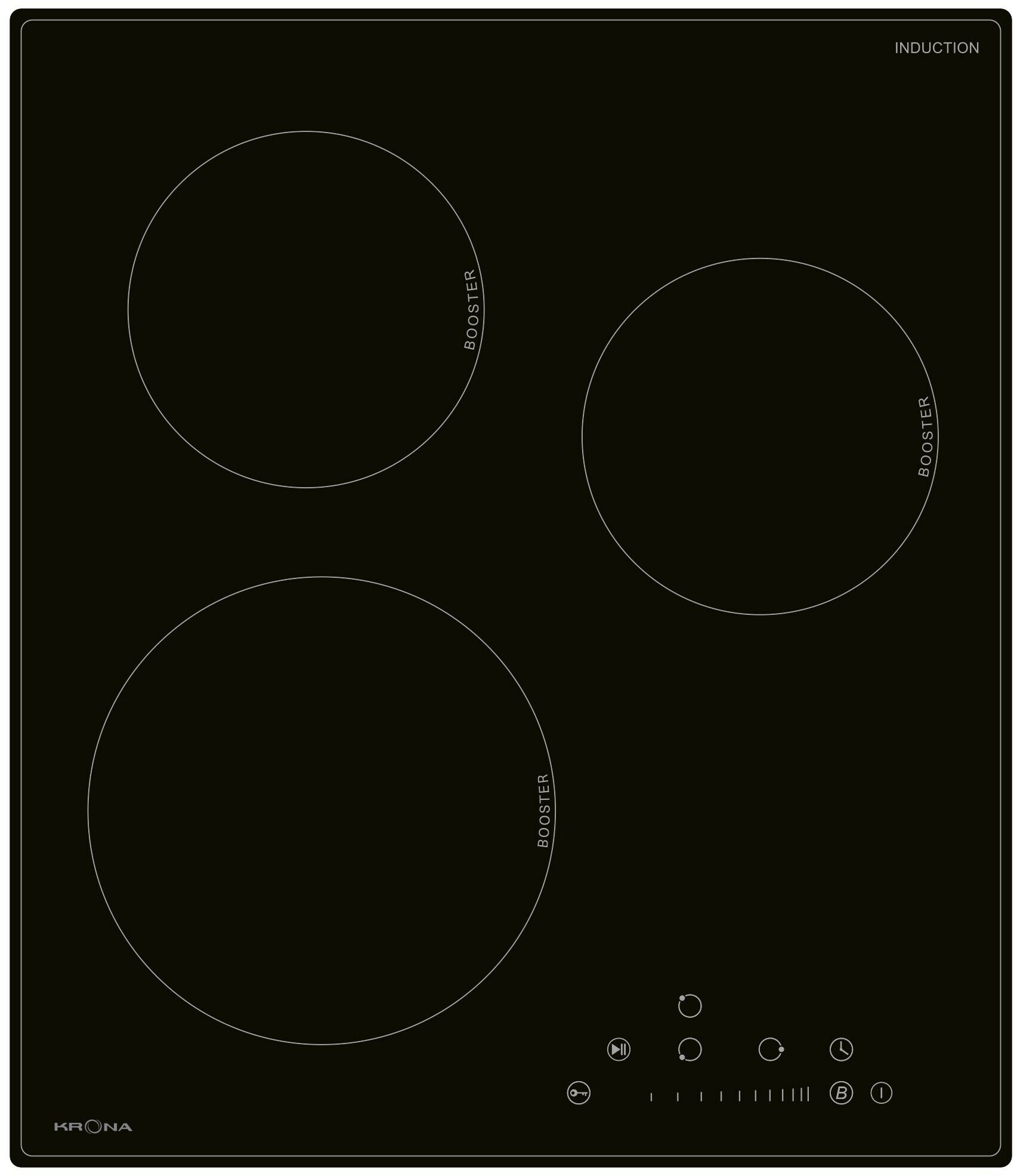Поверхность индукционная KRONA FORTE 45 BL черный (3 конф) - фотография № 1