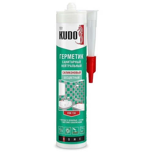 Герметик KUDO силиконовый нейтральный прозрачный (280 мл) арт. KSK-130 герметик kudo ksk 130 санитарный нейтральный прозрачный 280 мл
