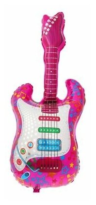 Шар фольгированный 12" Гитара розовая