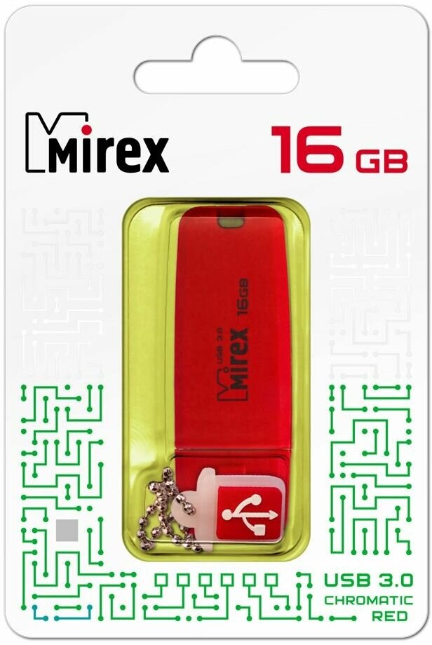 Флешка USB 3.0 Flash Drive MIREX CHROMATIC RED 16GB