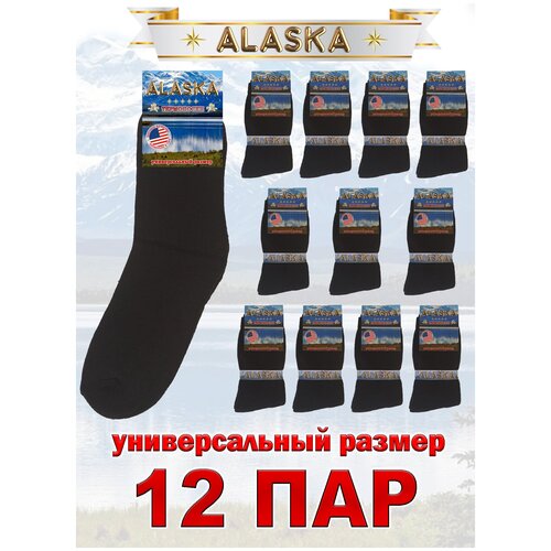 Носки Alaska, размер 41-47, черный носки xxoma 12 пар размер 35 41 черный