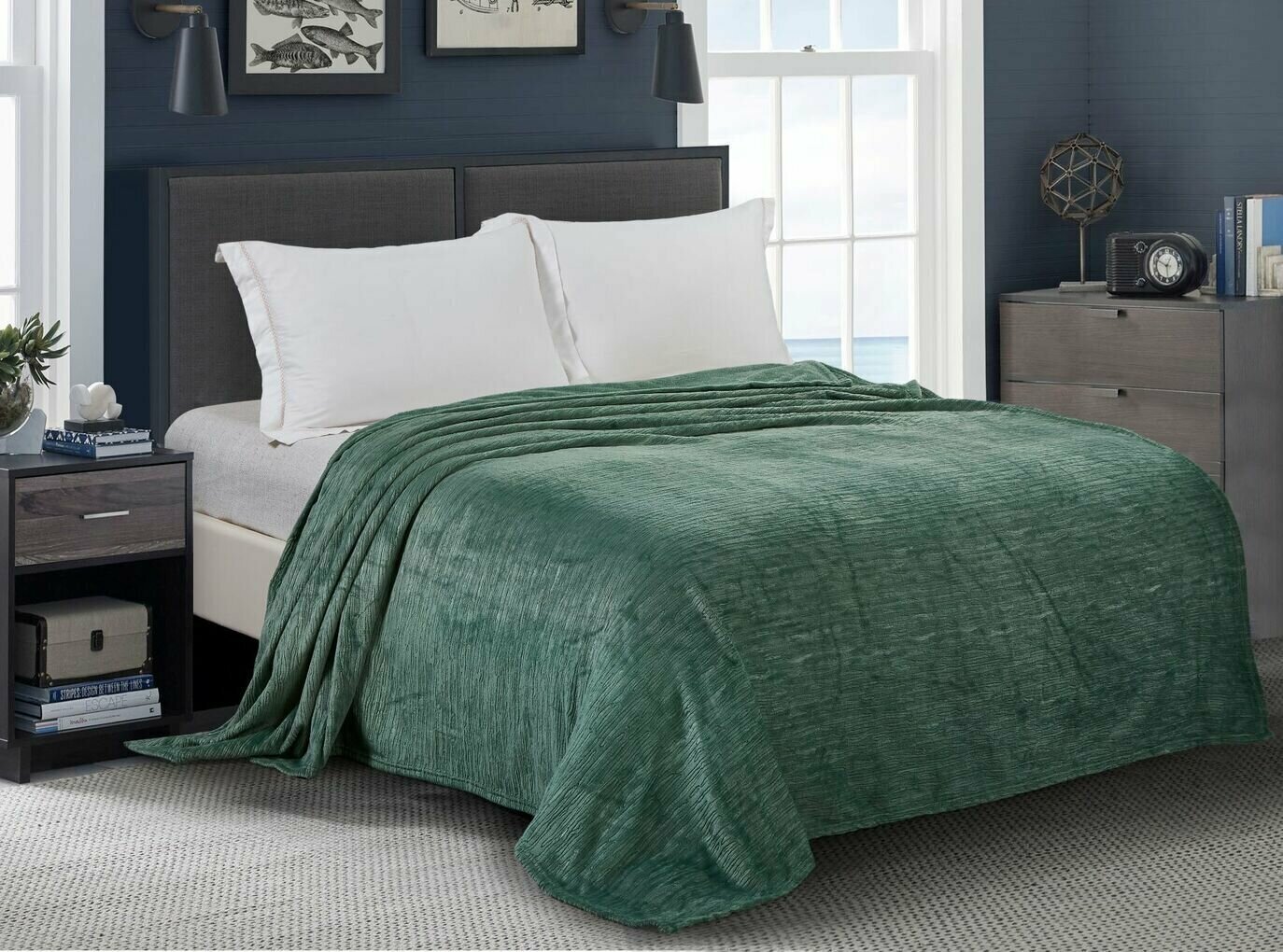 Плед велсофт олива 1,5 спальный 150x200