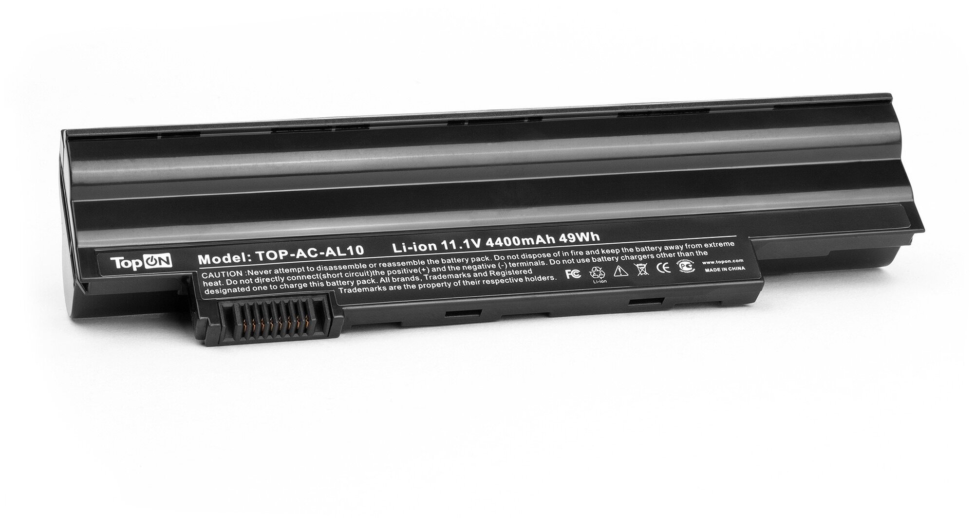 Аккумулятор TopON TOP-AC-AL10 для ACER Aspire One D255 D260 522 Happy Gateway LT25 Series аккумулятор для 11.1V 4400mAh (TC) AL10A31 - фото №1