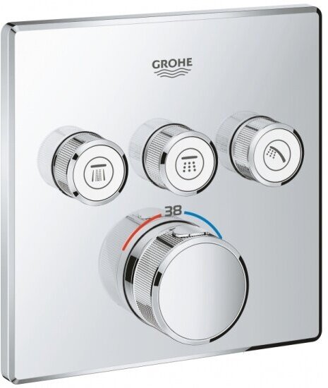 Внешняя панель термостата Grohe Grohtherm SmartControl на 3 выхода (29126000)