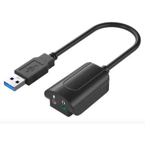 Внешняя звуковая карта USB с 2 выходами 3.5 Jack (Черный)