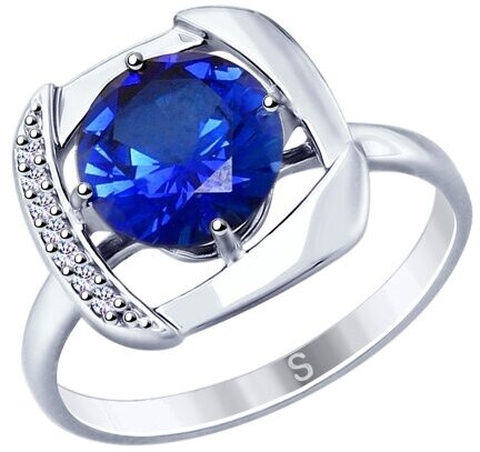 Кольцо Diamant online, серебро, 925 проба, фианит, корунд