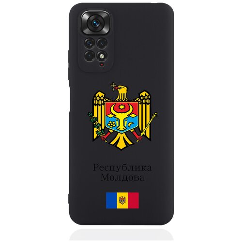 Черный силиконовый чехол для Xiaomi Redmi Note 11 4G Герб Республики Молдова/ Герб Молдавии черный силиконовый чехол для xiaomi redmi note 10t герб республики молдова герб молдавии