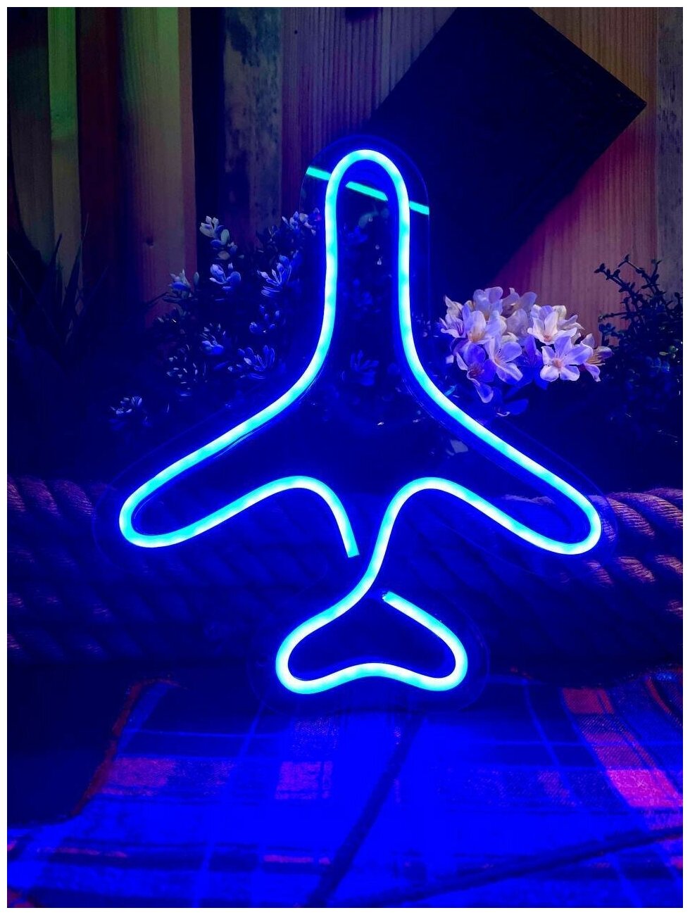 Неоновый светильник "Самолет" от ledshine подарок для детей, украшение для дома и помещений - фотография № 2