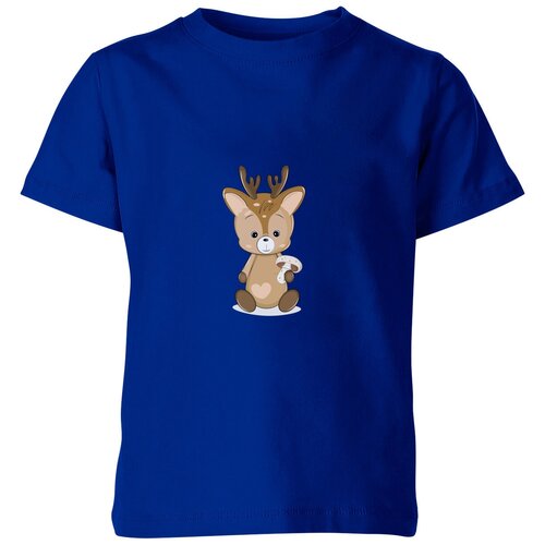 Детская футболка «Олененок» (164, синий)