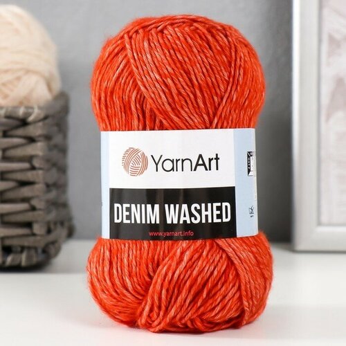 пряжа для вязания ярнарт деним вошед yarnart denim washed цвет 924 зеленый 50 г 130 м 80% хлопок 20 % акрил 5 мотков Пряжа YarnArt Denim Washed 20% акрил, 80% хлопок 130 м, 1 шт, 50 г, 915 терракот (9554815)