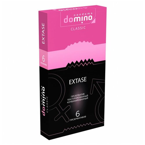 Презервативы с точками и рёбрышками DOMINO Classic Extase - 6 шт. 18 см презервативы и лубриканты domino condoms презервативы domino classic extase