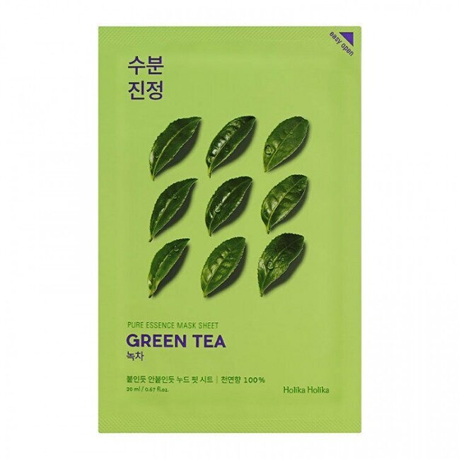 Holika Holika Pure Essence противовоспалительная тканевая маска зеленый чай 20 мл 1 шт