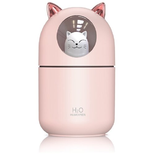 Увлажнитель воздуха HUMIDIFIER/LED светильник ночник Котик, розовый