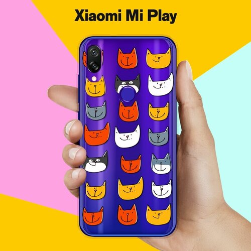 Силиконовый чехол на Xiaomi Mi Play Коты / для Сяоми Ми Плей силиконовый чехол на xiaomi mi play акулы 10 для сяоми ми плей