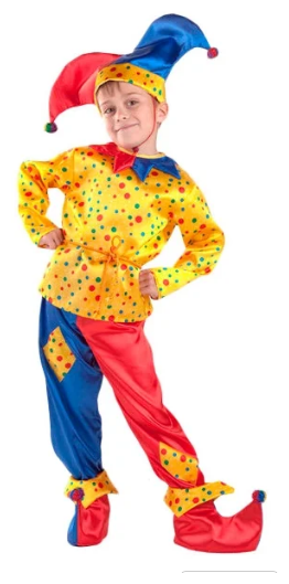 Батик Карнавальный костюм Петрушка, рост 128 см 7005-128-64
