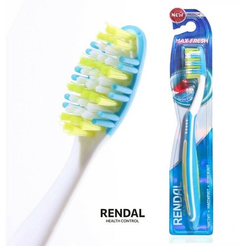 Зубная щётка Rendall 3 effect, средней жесткости, микс, 1 шт. glavgarden микс каллы 1 3 шт в упаковке