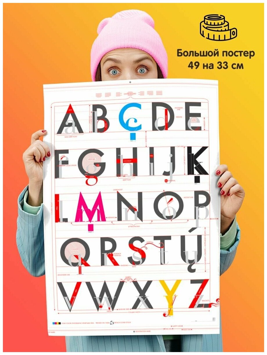 Постер плакат Английский алфавит