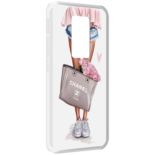 Чехол MyPads Девушка-с-сумкой женский для Motorola Defy 2021 задняя-панель-накладка-бампер