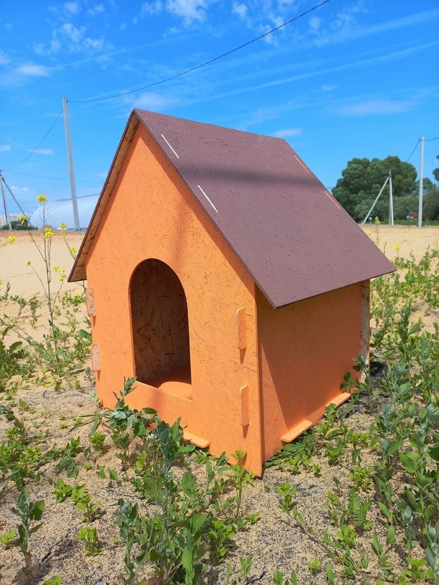 Будка для собак средняя деревянная разборная домик для собак и домик для кошек - фотография № 6