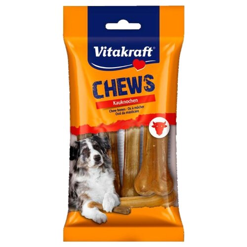 фото Лакомство для собак Vitakraft CHEWS Косточка прессованная из говяжьей кожи 11 см, 5 шт. в уп.