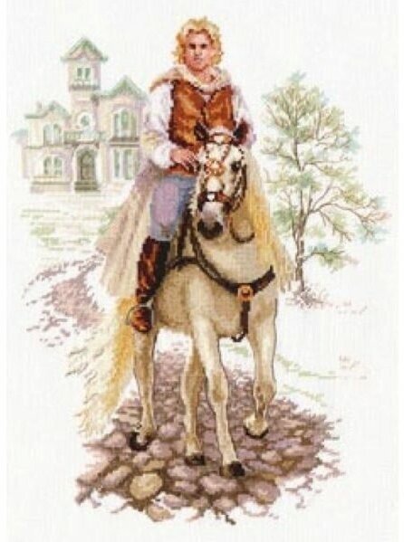 Набор для вышивания крестом алиса Юноша на белом коне