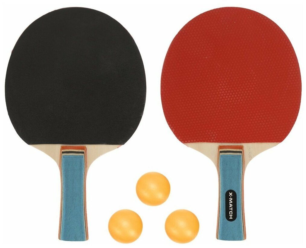 Набор для настольного тенниса, комплектность: 2 ракетки 8 мм. 3 шарика X-Match 636270