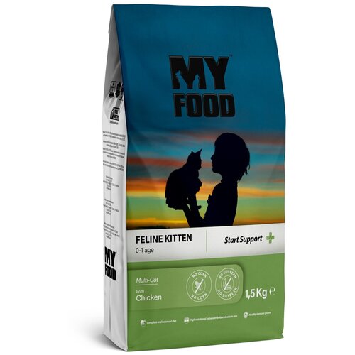 Myfood Feline Kitten Multi-Cat with Chicken 1,5 кг сухой корм для котят с курицей