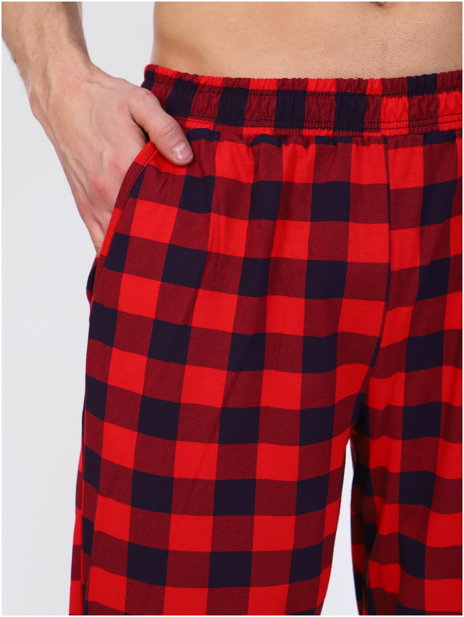 Домашний костюм мужской для дома Современная пижама мужская Комплект одежды домашний повседневный, футболка и брюки красный - фотография № 13