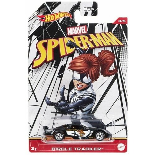 Машинка Hot Wheels тематическая коллекционная оригинал MARVEL Spider Man CIRCLE TRACKER черный HDG76 коллекционная машинка hot wheels paul george circle tracker хот вилс круговой трекер пола джорджа