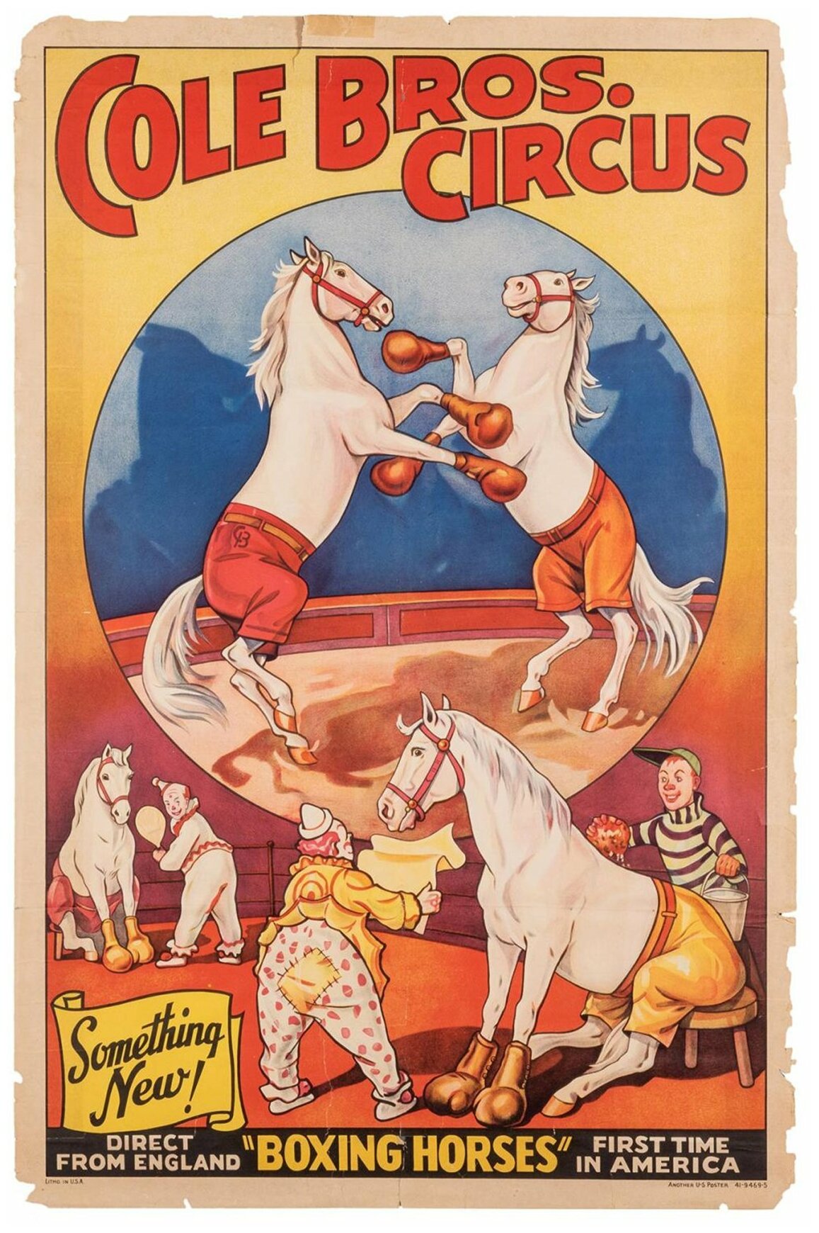 Постер / Плакат / Картина Бокс - Боксерские лошади 60х90 см в подарочном тубусе