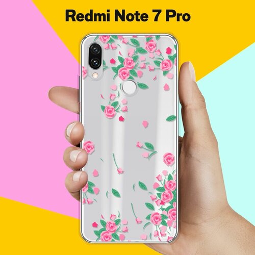 Силиконовый чехол Розочки на Xiaomi Redmi Note 7 Pro силиконовый чехол на xiaomi redmi note 7 note 7 pro сяоми редми ноут 7 ноут 7 про silky touch premium с принтом jam сиреневый