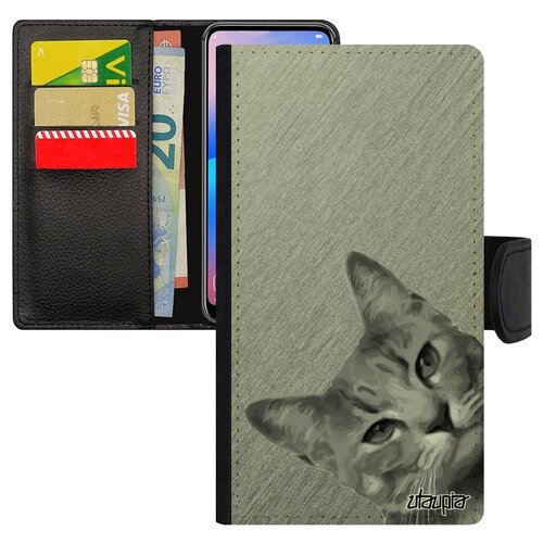 фото Чехол книжка на мобильный apple iphone 8, "котик" усатый кошка utaupia