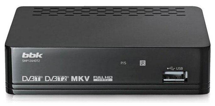 Цифровой телевизионный DVB-T2 ресивер BBK SMP025HDT2 черный, HDMI выход, USB флеш, пульт ДУ