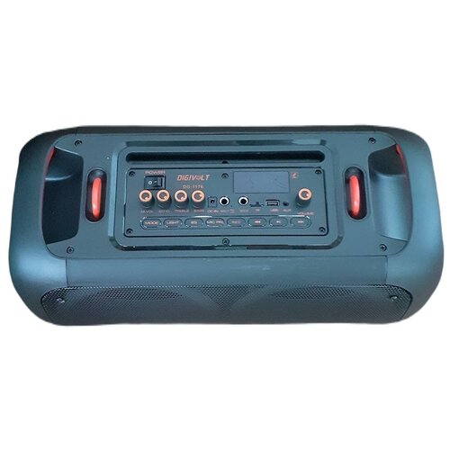 Колонка акустическая портативная DG1176 PARTY BOX (Караоке) бумбокс /подсветка/пульт/микрофон/bluetooth/ AUX/Usb/micro-CD/FM/Аудио вход/Ремень
