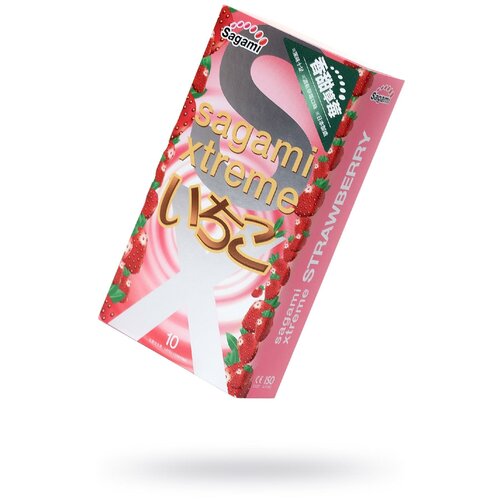 Sagami Презервативы Sagami Xtreme Strawberry c ароматом клубники - 10 шт. (Sagami Xtreme Strawberry №10)