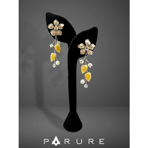 Серьги PARURE, искусственный камень, желтый