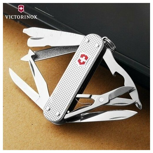 Victorinox Нож-брелок Alox MiniChamp, 58 мм, 14 фнк, серебристый 0.6381.26, 0.6381.26 - фотография № 10