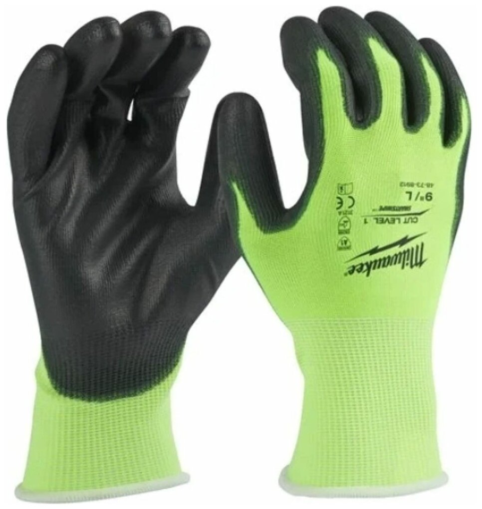 фото Milwaukee Перчатки сигнальные с уровнем сопротивления порезам 1, размер L/9 4932479918