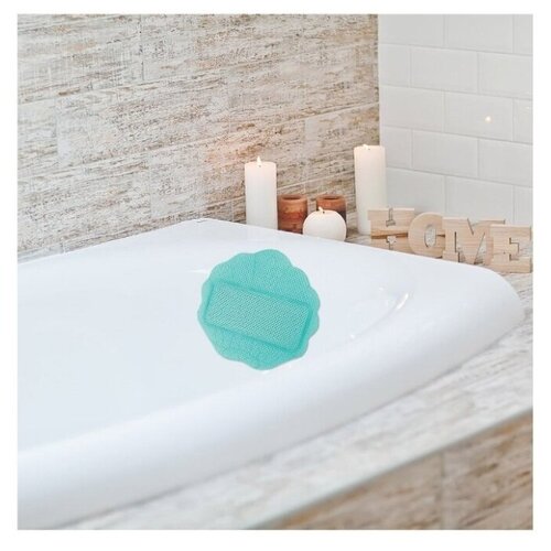 фото Подушка для ванны с присосками "лотос" (массажная) 33х33 см 6909_ зеленая вилина
