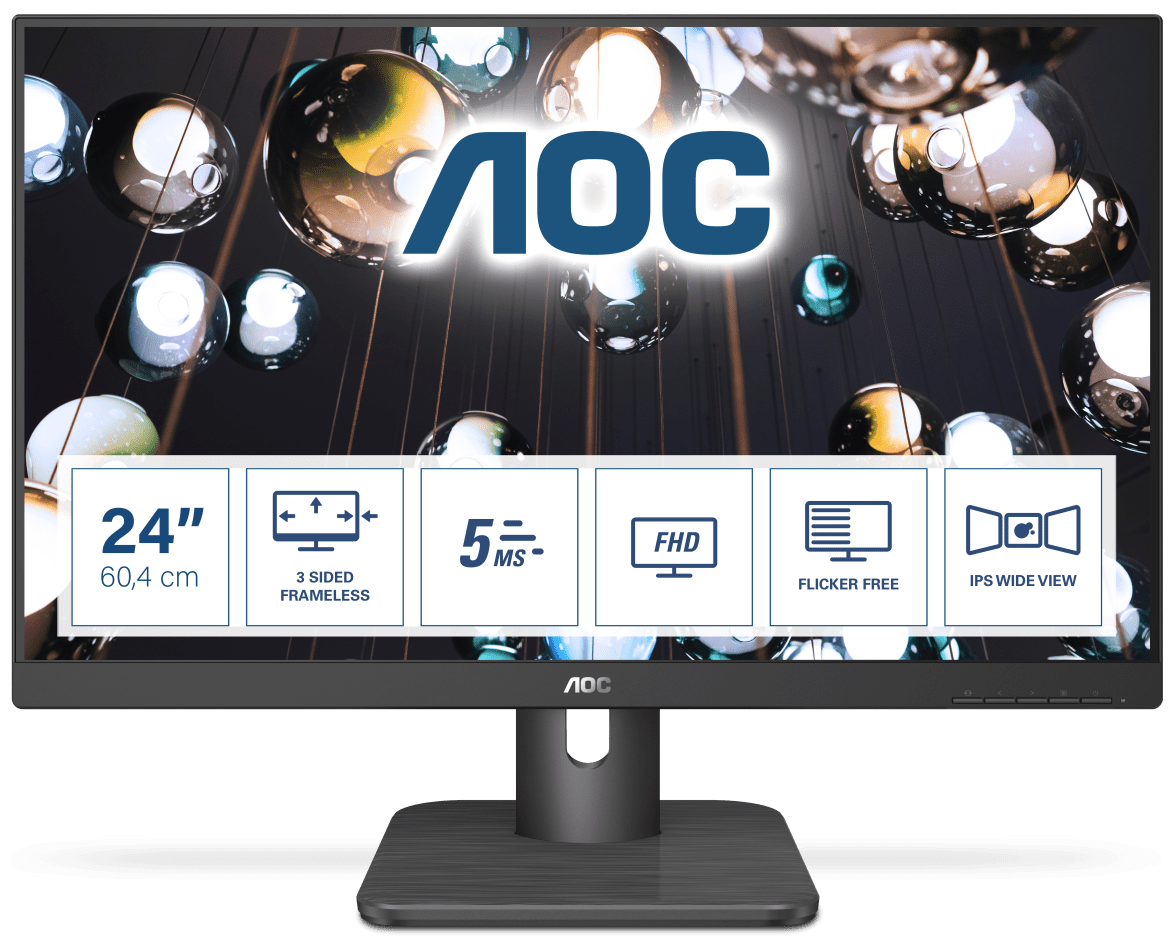 Монитор LCD 23.8' [16:9] 1920х1080(FHD) IPS, nonGLARE, 60 Hz, 250 cd/m2, H178°/V178°, 1000:1, 20М:1, 16.7M, 5ms, VGA, HDMI, DP, Tilt, Speakers, 3Y, Black