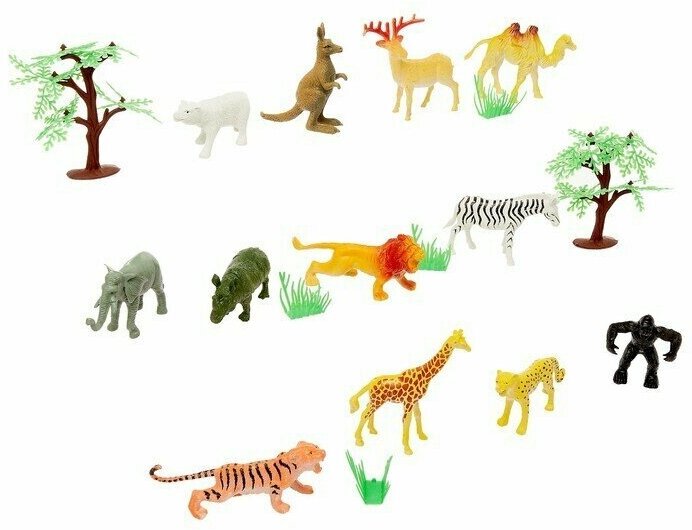 Набор животных "Дикая природа" с аксессуарами, 12 фигурок