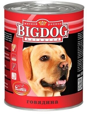 Зоогурман консервы для собак big dog говядина (0249), 0,850 кг, 18944